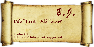 Bálint József névjegykártya